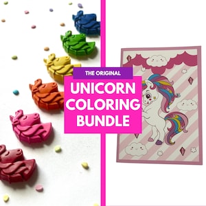 Unicorn Crayon Set + Mini Coloring Book: Kids Birthday Gift image 1