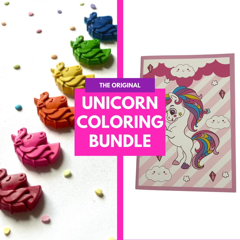 Unicorn Crayon Set + Mini Coloring Book: Kids Birthday Gift image 1