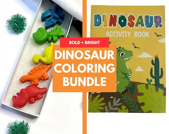Bold Dinosaur Crayon Box + Coloring Book: Kids Dinosaur Gift Set