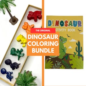 Dinosaur Crayon Box + Mini Coloring Book: Kids Gift image 1