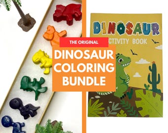 Dinosaur Crayon Box + Mini Coloring Book: Kids Gift