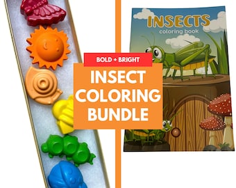 Bug Crayon Set & Mini Coloring Book: Kids Stocking Stuffer