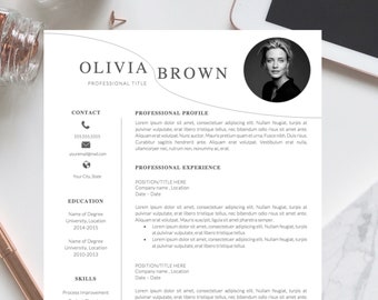 Modern Resume CV Template | Template for Resumes with Photos | Professional Resume Design | Professional Printable CV | Personal Cv