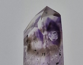 Brandberg Goboboseb Quarz mit Amethyst, Phantomen und Hämatit Einschlüssen,metaphysische Heilung Miniaturgröße