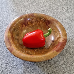 Orange Jasper runde Tablettschale, Büro Dekorativer Kristall, Wohnkultur, Kristallkunst, Obstschale Steinschale, Küchendekor