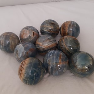 Lemurian Aquatine Calcite Crystal Sphere, Blue Onyx sphere, Blue calcite Sphere, Crystal Gift, Crystal Sphere, Home decor