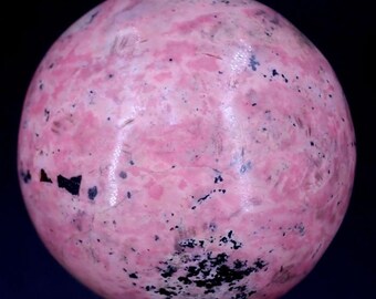 Sphère en cristal de rhodochrosite 492 g 6,5 cm, chef-d&#39;oeuvre de belle décoration pour la maison ou le bureau, cadeau en cristal, guérison métaphysique