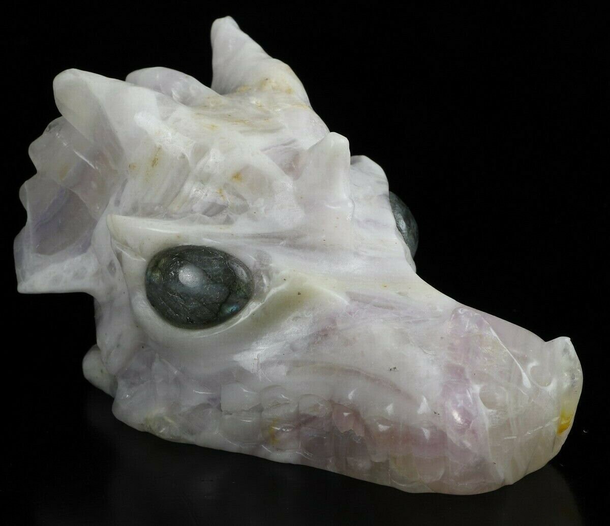 Hand Carved 5.3 FLUORITE Carved Crystal Dragon Skull & - Etsy