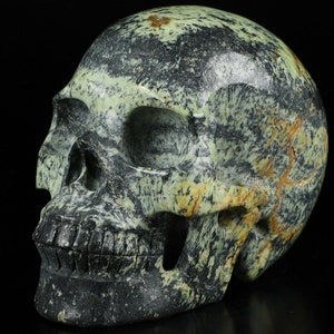 Huge 5.0&quot; HISO JASPER Carved Crystal Skull, Realistic, Crystal Healing