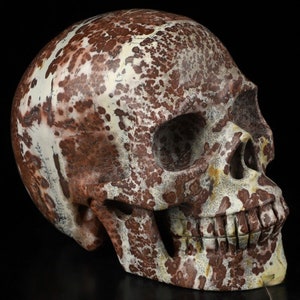 5.0&quot; CHINESE PAINTING STONE Carved Crystal Skull, Realistic, Crystal Healing