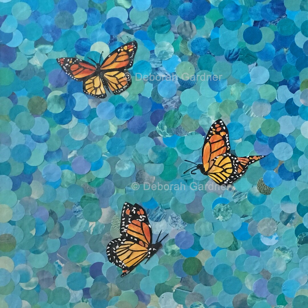 Monarch Butterflies Collage Square 8x8 Print Tile With Etsy