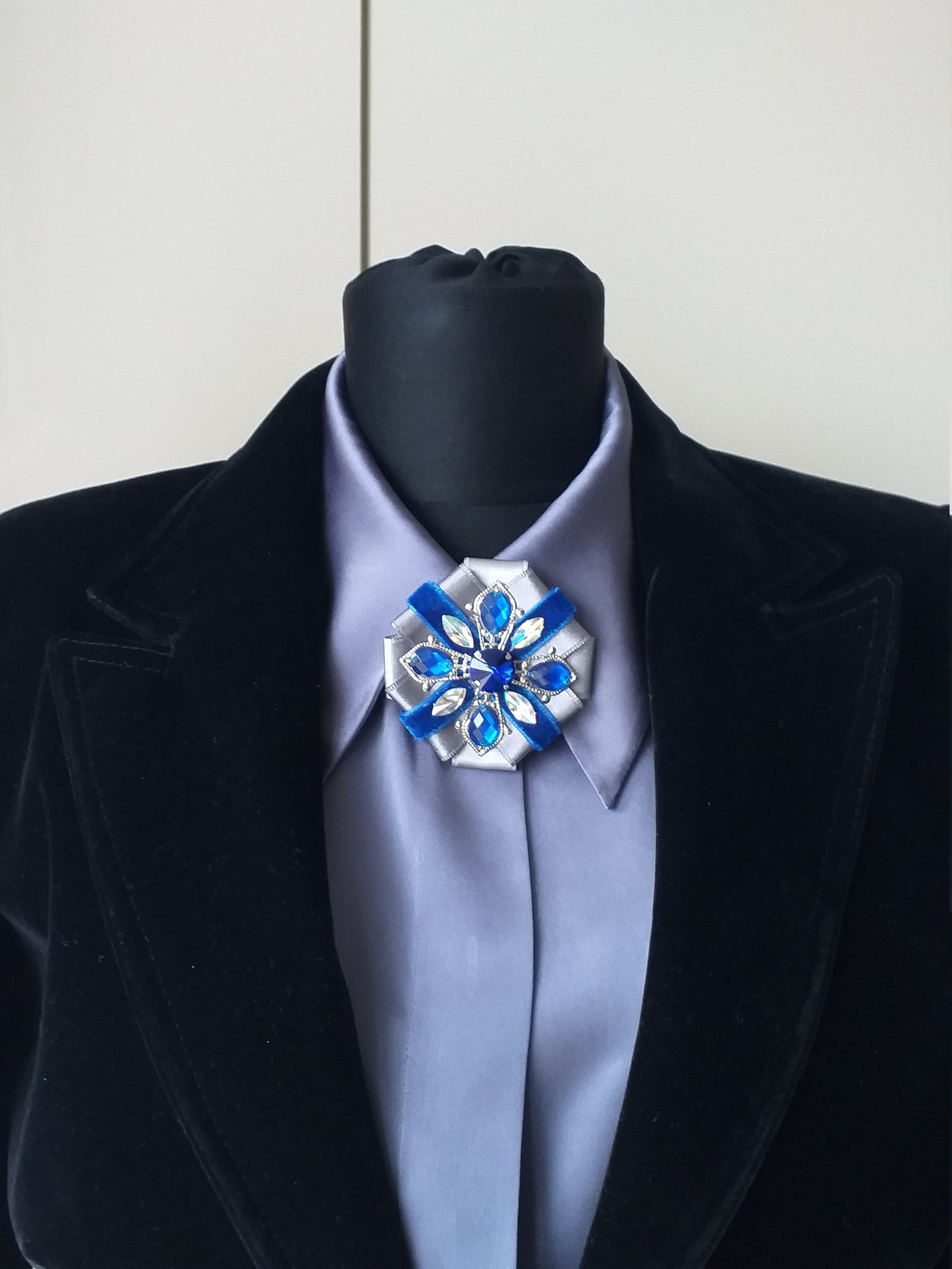 Elegant Brooch Made of Velvet Ribbon Wedding Accessory Etsy