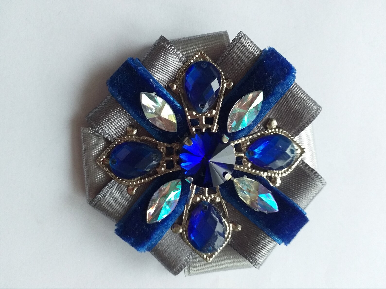 Elegant Brooch Made of Velvet Ribbon Wedding Accessory Etsy