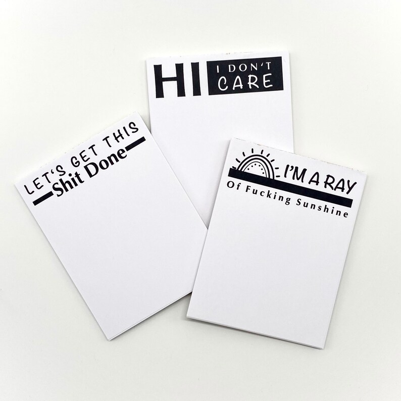 Funny Notepads Swear Words Scribble Pads Humor Gift for Her Etsy