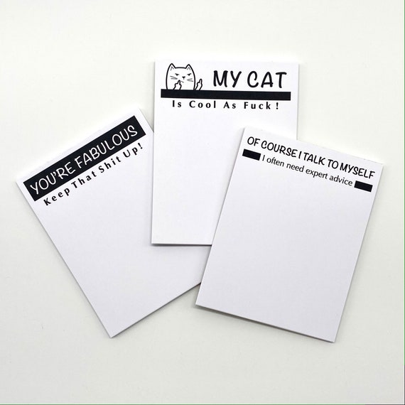 Funny Notepads Swear Words Scribble Pads Humor Gift for Her Etsy