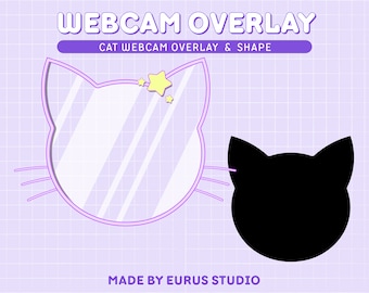 Twitch Kitten Webcam Overlay / Stream Graphics / Cam Overlay / Kawaii / Streamer / Sparkle / Animal / Pink Stream Border