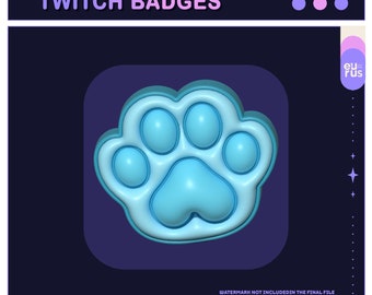 Cat Paw Twitch Badges Collection / Bit Badges / Emote / Cute sub badges / Kawaii / Streamer / Pastel / youtube Badges