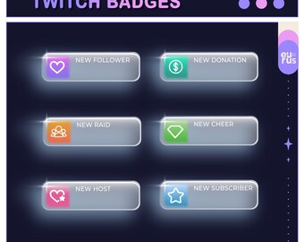 6x Animated notification alerts - Animated alerts for twitch -- Cute animated alerts for stream - Twitch - Stream