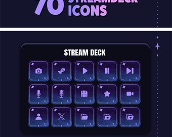 Galaxy Streamdeck Icon Set | 70+ Cute Galaxy Icon Pack for Elgato Streamdeck  | Twitch Streamer Assets