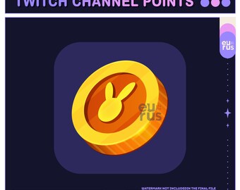Bunny Coin Channel Points Icon / Emote for Twitch - Instant Download!