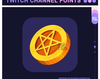 Pentagram  Coin Channel Points Icon / Emote for Twitch - Instant Download!