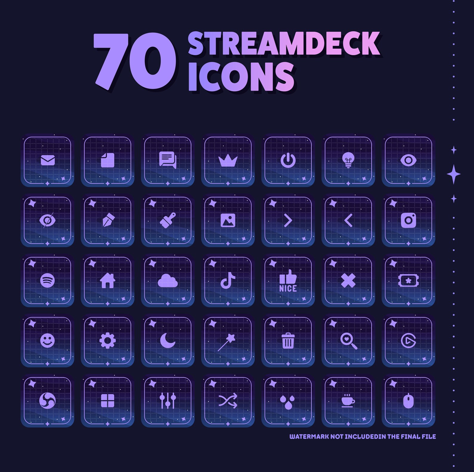 Galaxy Streamdeck Icon Set | 70+ Cute Galaxy Icon Pack for Elgato ...