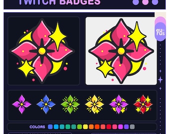 Flower Sub Badges for Twitch | Twitch Sub & Bit Badges | Loyalty Badges | Discord Badges