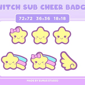 Twitch Badges - Star Collection / Bit Badges / Rainbow / Emote / Cute sub badges / Kawaii / Streamer / Pastel / youtube Badges