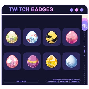PKMN Egg Badges for Twitch/YouTube/Kick/Discord | Bit Badges | Twitch Sub Badges | Subscriber Badges | Discord Roles | Stream Badges