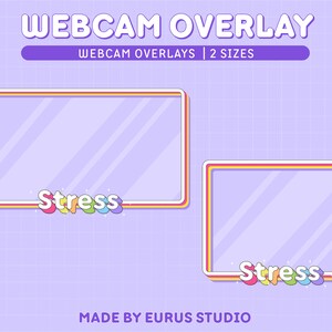 Twitch Stress Webcam Overlay / Stream Graphics / Cam Overlay / Kawaii / Streamer / Sparkle / Animal / Pink Stream Border