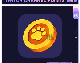 Paw Coin Channel Points Icon / Emote for Twitch - Instant Download!