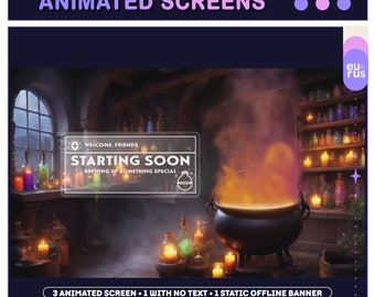 ANIMATED twitch screens | witchy magical simple twitch scenes | potions  | lofi |cozy