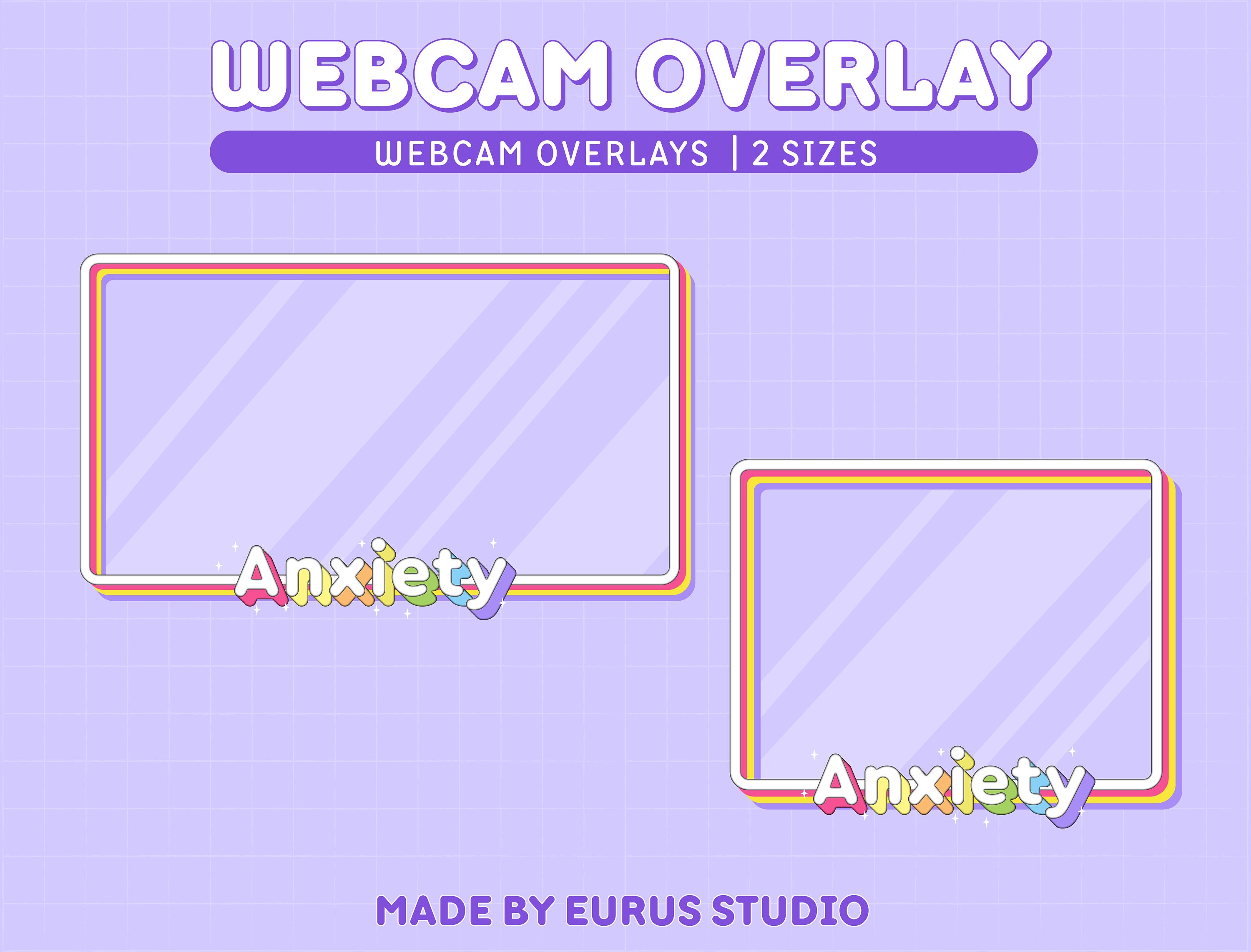 Twitch Anxiety Webcam Overlay / Stream Graphics / Cam Overlay / Kawaii ...