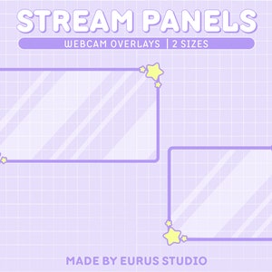 Twitch Star Webcam Overlay / Stream Graphics / Cam Overlay / Kawaii / Streamer / Sparkle / Animal / Pink Stream Border