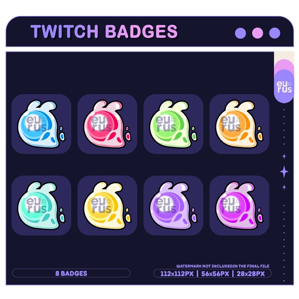 Seelie Genshin Impact Twitch Badges Collection / Bit Badges / Emote / Cute sub badges / Kawaii / Streamer / Pastel / youtube Badges