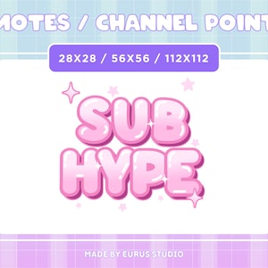 Pastel pink Sub hype Twitch emote / Bit Badges / Rainbow / Emote / Cute sub badges / Kawaii / Streamer / Pastel /