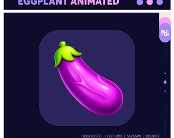 Eggplant  animated emot e - Twitch Badges / Bit Badges /  Emote /