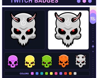 Skull Sub Badges for Twitch | Twitch Sub & Bit Badges | Loyalty Badges | Discord Badges