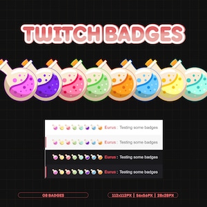 Potion Twitch Badges Collection / Bit Badges / Emote / Cute sub badges / Kawaii / Streamer / Pastel / youtube Badges