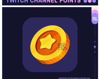 Star Coin Channel Points Icon / Emote for Twitch - Instant Download!