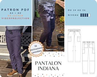 Men's Indiana Trousers - PDF Sewing Pattern - Sizes 34 -> 56