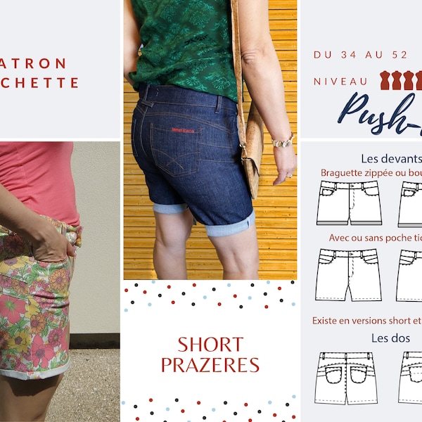 Short Femme PRAZERES - Patron de couture POCHETTE - Tailles 34 à 52