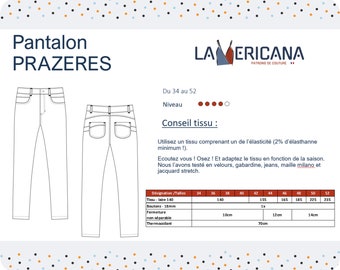 PRAZERES Woman pants Sizes from 34 to 52 French sizes