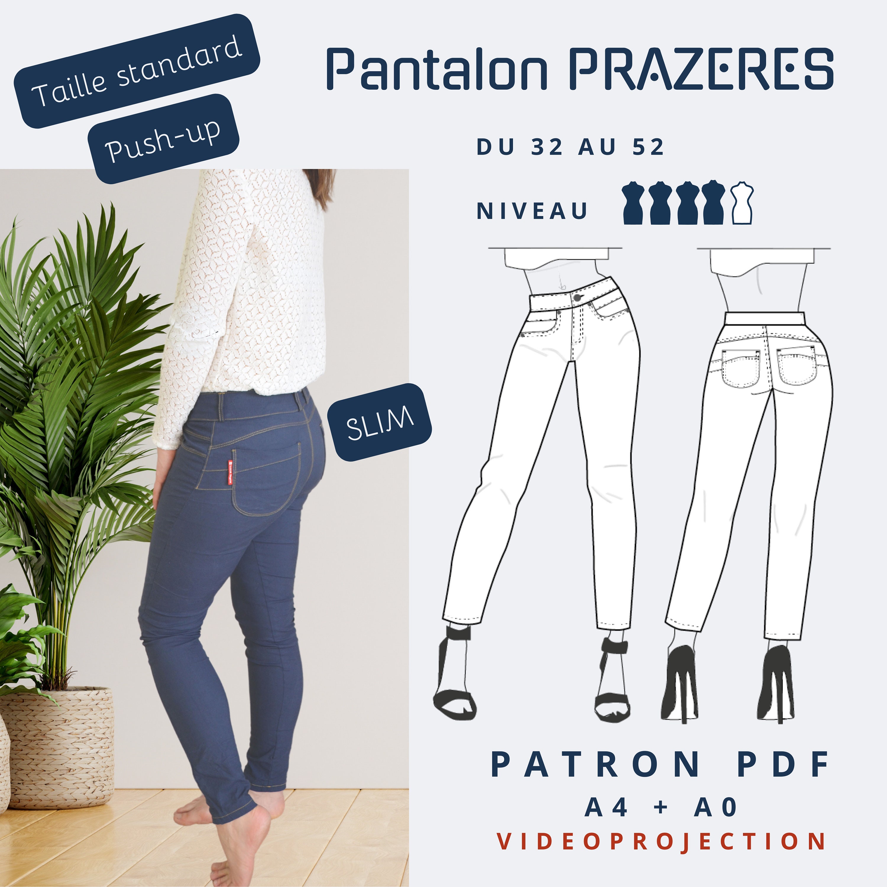 PRAZERES Woman Pants Sizes From 34 to 52 french Sizes -  Canada