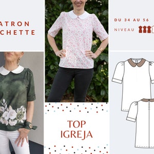 Blusa feminina IGREJA - Molde de costura em papel (bolso) - Tamanhos 34 a 56