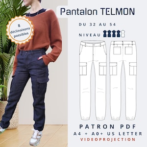 Women's TELMON Pants - Sewing Pattern PDF - Sizes 32 to 54