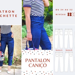 Pantalon Femme CANICO - patron de couture papier (Pochette) - Tailles 34 à 52