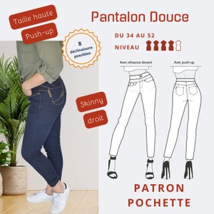 DOUCE women's pants - Paper pattern (pocket) - Sizes 34 -> 52