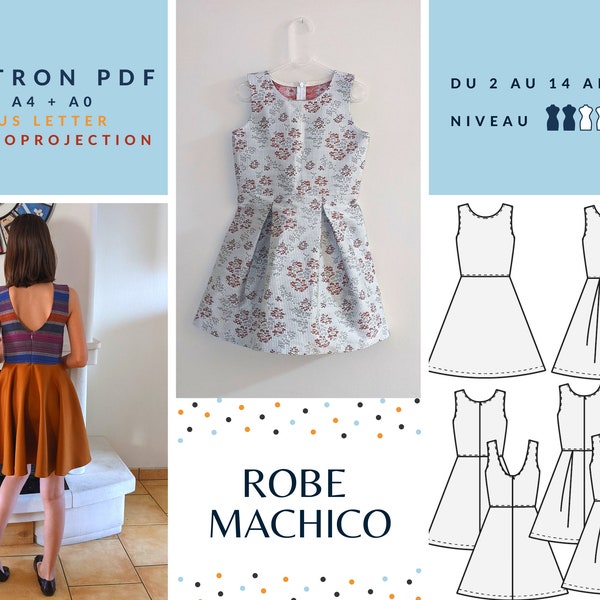 Robe MACHICO Enfant - Patron de couture pdf - du 2 au 14 ans