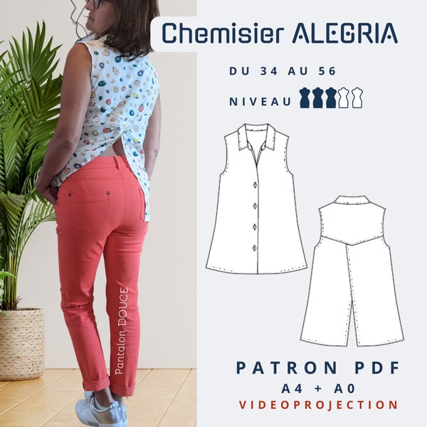 Chemisier "ALEGRIA" - Sewing Pattern PDF - Sizes 34 to 56